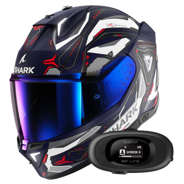Full Face Shark Skwal i3 Linik BWR + Kit Bluetooth 5R Lite