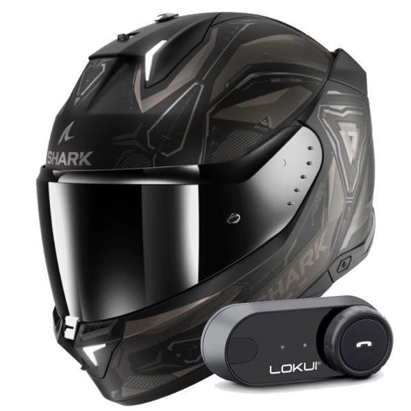 Full Face Shark Skwal i3 Linik KAA + Kit Bluetooth Lokui K30