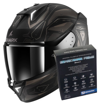 Full Face Shark Skwal i3 Linik KAA + Kit Bluetooth Sharktooth Prime