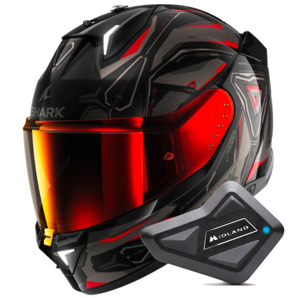 Full Face Shark Skwal i3 Linik KAR + Kit Bluetooth BT Mini Full Face Shark Skwal i3 Linik KAR + Kit Bluetooth BT Mini