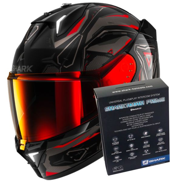 Pack Helmet + Systems Shark Skwal i3 Linik KAR + Kit