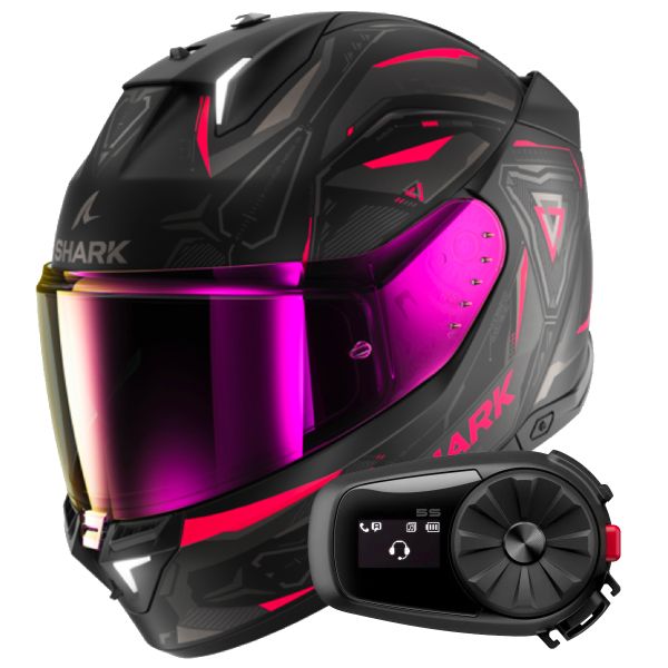 Full Face Shark Skwal i3 Linik Mat KVA + Kit Bluetooth 5S