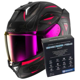 Full Face Shark Skwal i3 Linik Mat KVA + Kit Bluetooth Sharktooth Prime