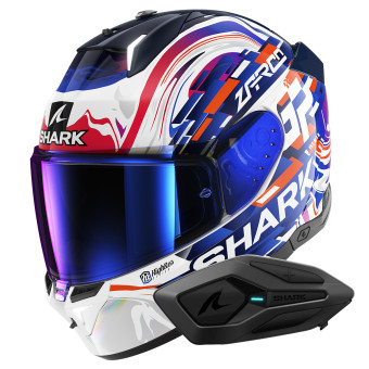 Full Face Shark Skwal i3 Replica Zarco GP De France WVB + Kit Bluetooth Sena for Shark S
