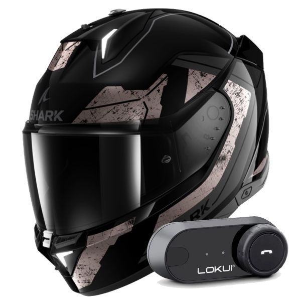 Full Face Shark Skwal i3 Rhad KUA + Kit Bluetooth Lokui K30