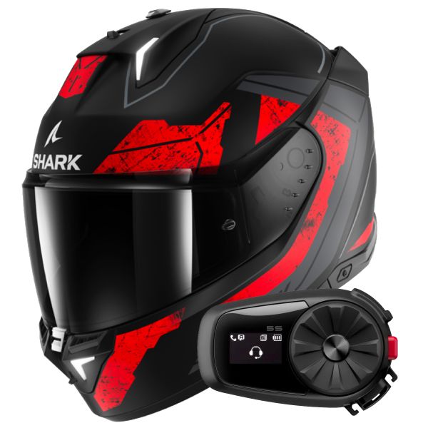 Full Face Shark Skwal i3 Rhad KUR + Kit Bluetooth 5S