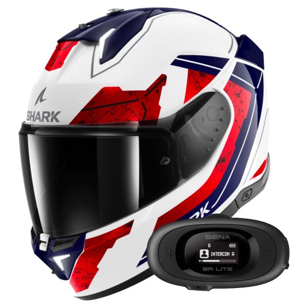 Full Face Shark Skwal i3 Rhad WUR + Kit Bluetooth 5R Lite