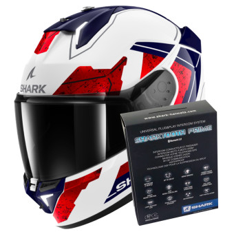 Full Face Shark Skwal i3 Rhad WUR + Kit Bluetooth Sharktooth Prime