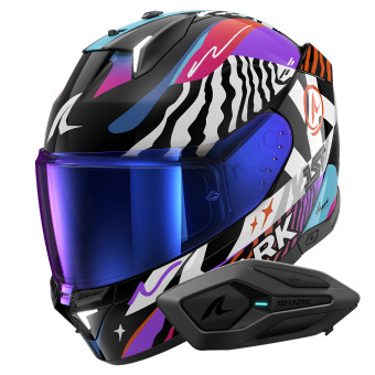 Full Face Shark Skwal i3 Speed-Fancy KWO + Kit Bluetooth Sena for Shark Solo