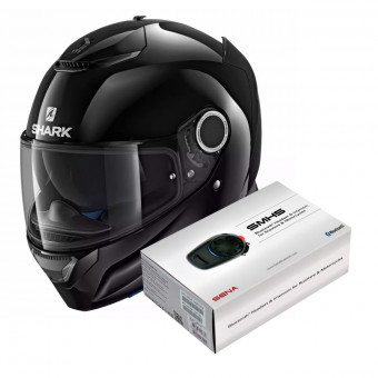 Full Face Shark Spartan 1.2 Blank BLK + Kit Bluetooth Sena SMH5