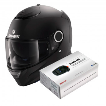 Full Face Shark Spartan 1.2 Blank Mat KMA + Kit Bluetooth Sena SMH5