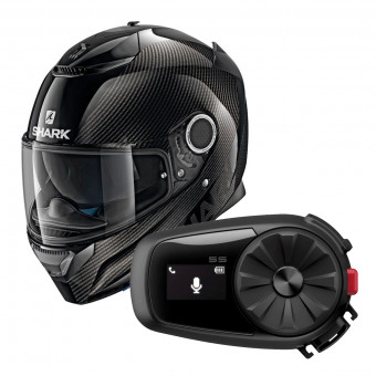 Full Face Shark Spartan Carbon 1.2 Skin DKA + Kit Bluetooth Sena 5S
