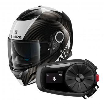 Full Face Shark Spartan Carbon 1.2 Skin DWS + Kit Bluetooth Sena 5S
