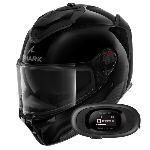 Full Face Shark Spartan GT Pro Blank BLK + Kit bluetooth 5R Lite Solo