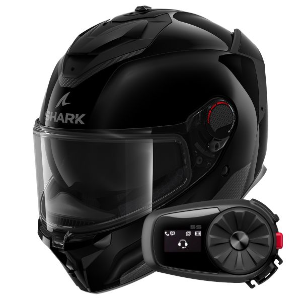 Full Face Shark Spartan GT Pro Blank BLK + Kit Bluetooth 5S Solo