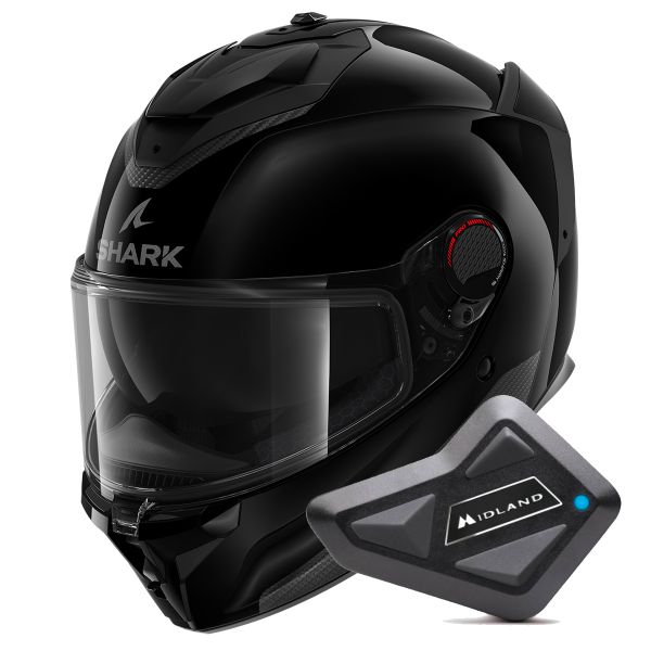 Full Face Shark Spartan GT Pro Blank BLK + Kit Bluetooth BT Mini