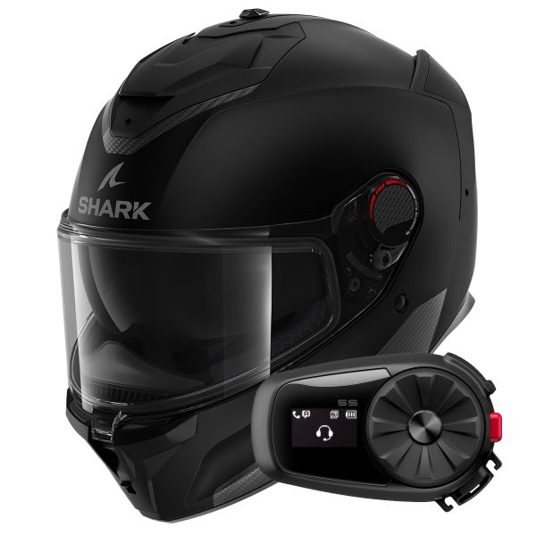 Full Face Shark Spartan GT Pro Blank Mat KMA + Kit Bluetooth 5S Solo Full Face Shark Spartan GT Pro Blank Mat KMA + Kit Bluetooth 5S Solo