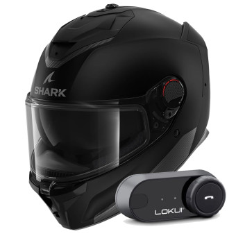 Full Face Shark Spartan GT Pro Blank Mat KMA + Kit Bluetooth Lokui K30