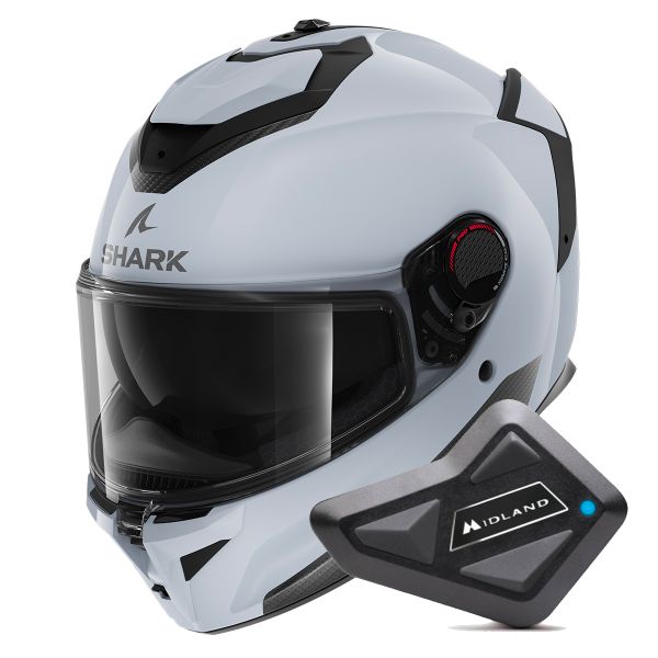 Full Face Shark Spartan GT Pro Blank W03 + Kit Bluetooth BT Mini