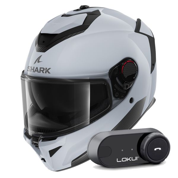 Full Face Shark Spartan GT Pro Blank W03 + Kit Bluetooth Lokui K30