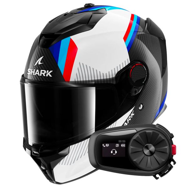 Full Face Shark Spartan GT Pro Dokhta Carbon DWB + Kit Bluetooth 5S Solo