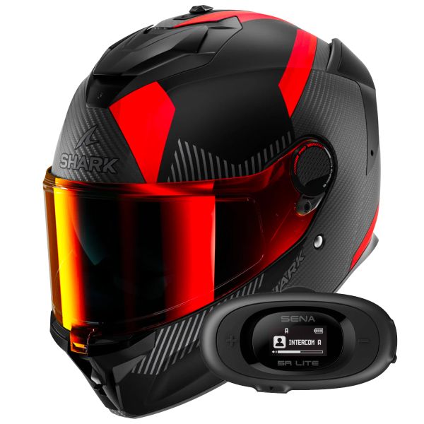 Full Face Shark Spartan GT Pro Dokhta Carbon Mat DOA + Kit bluetooth 5R Lite Solo