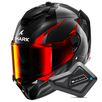 Full Face Shark Spartan GT Pro Kultram Carbon DKR + Kit Bluetooth BT Mini