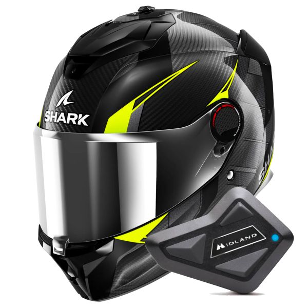 Full Face Shark Spartan GT Pro Kultram Carbon DKY + Kit Bluetooth BT Mini
