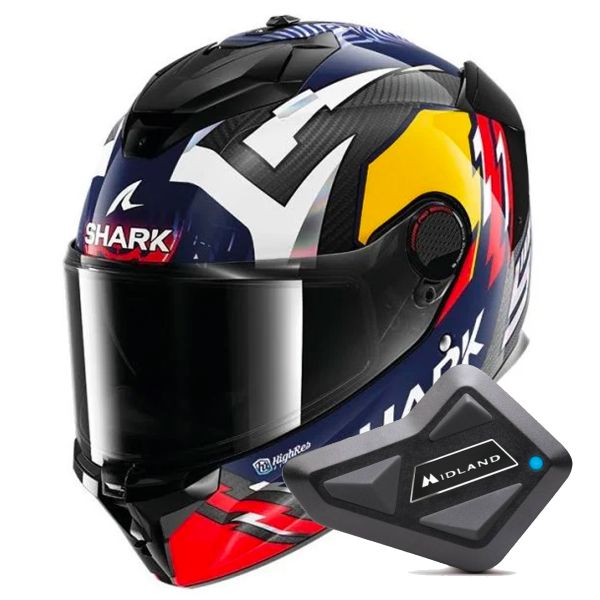 Full Face Shark Spartan GT Pro Replica Zarco Signature Carbon + Kit Bluetooth BT Mini