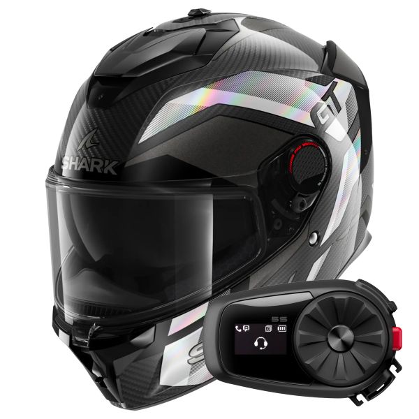 Full Face Shark Spartan GT Pro Ritmo Carbon DAI + Kit Bluetooth 5S Solo