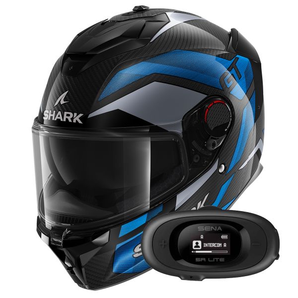 Full Face Shark Spartan GT Pro Ritmo Carbon DBU + Kit bluetooth 5R Lite Solo