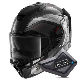 Full Face Shark Spartan GT Pro Ritmo Carbon Mat DSU + Kit Bluetooth BT Mini