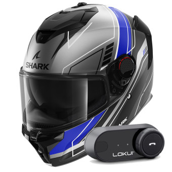 Full Face Shark Spartan GT Pro Toryan Mat ABK + Kit Bluetooth Lokui K30