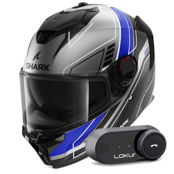 Full Face Shark Spartan GT Pro Toryan Mat ABK + Kit Bluetooth Lokui K30