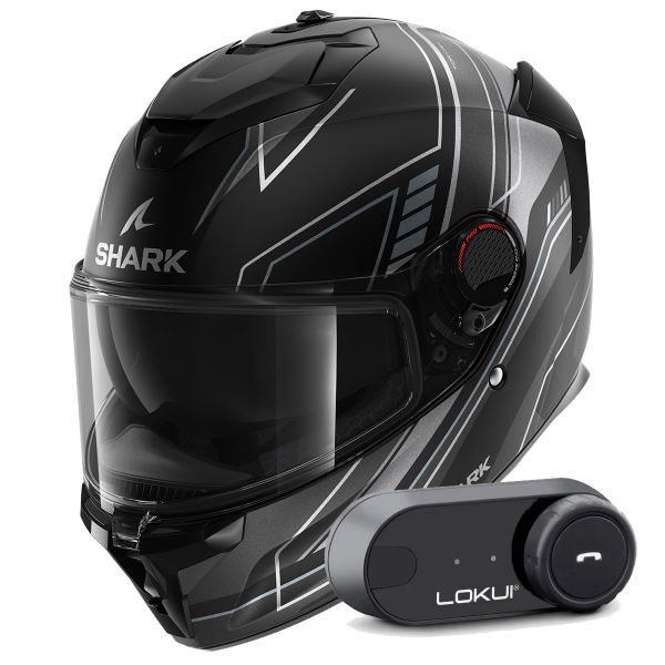 Full Face Shark Spartan GT Pro Toryan Mat KAA + Kit Bluetooth Lokui K30