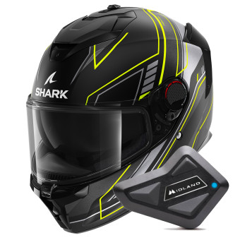 Full Face Shark Spartan GT Pro Toryan Mat KYA + Kit Bluetooth BT Mini