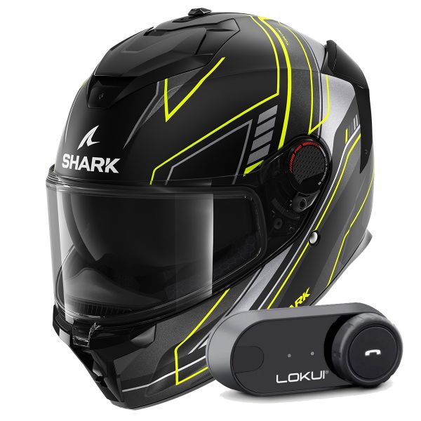 Full Face Shark Spartan GT Pro Toryan Mat KYA + Kit Bluetooth Lokui K30