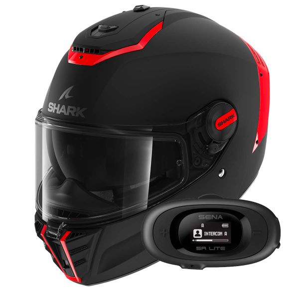 Full Face Shark Spartan RS Blank Mat SP KOK + Kit bluetooth 5R Lite Solo