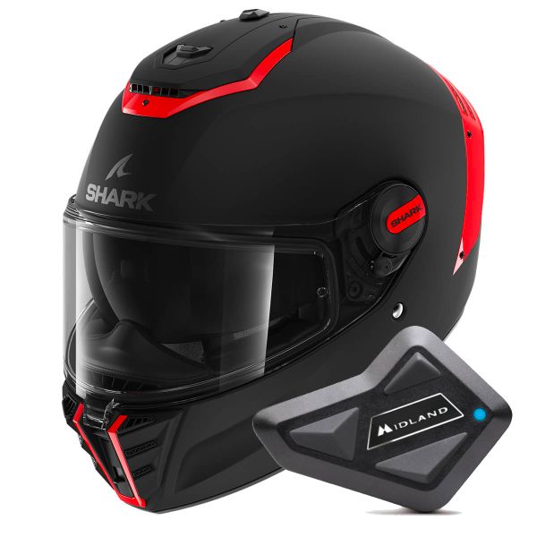 Full Face Shark Spartan RS Blank Mat SP KOK + Kit Bluetooth BT Mini