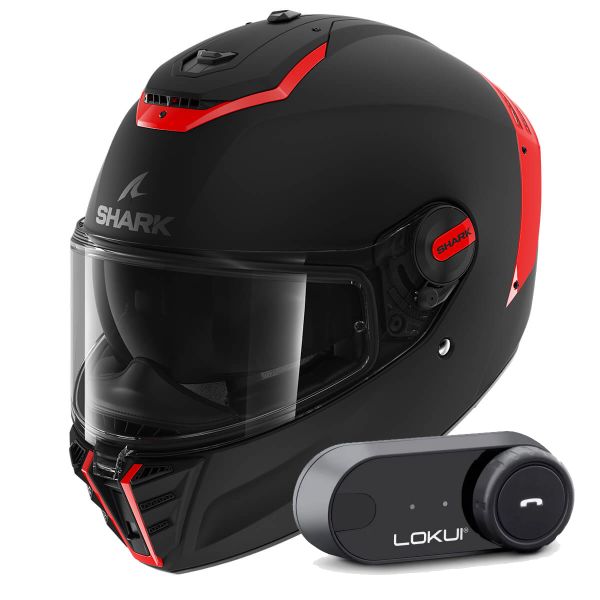Full Face Shark Spartan RS Blank Mat SP KOK + Kit Bluetooth Lokui K30