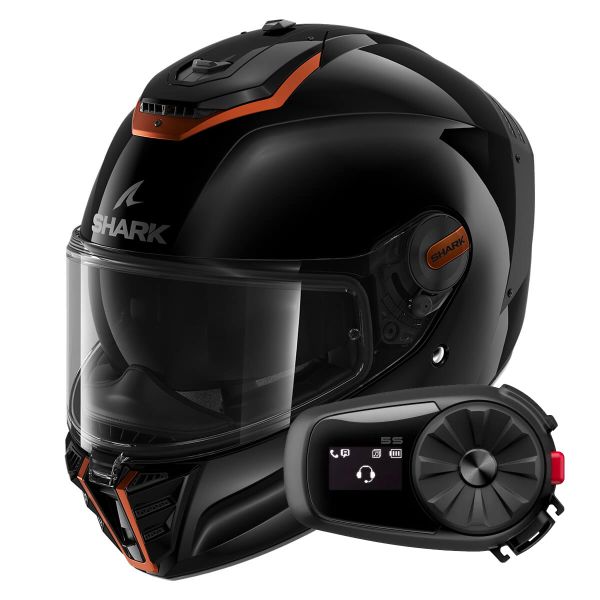 Full Face Shark Spartan RS Blank SP KCK + Kit Bluetooth 5S Solo