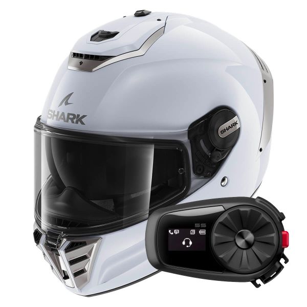 Full Face Shark Spartan RS Blank W01 + Kit Bluetooth 5S Solo