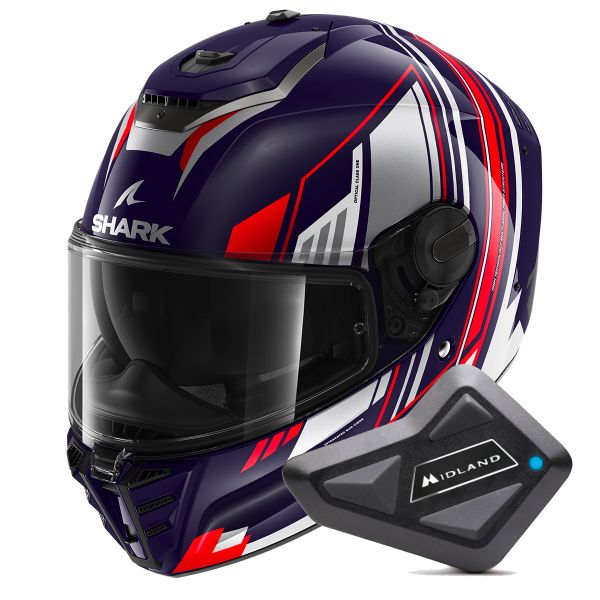 Full Face Shark Spartan RS Byhron BWU + Kit Bluetooth BT Mini