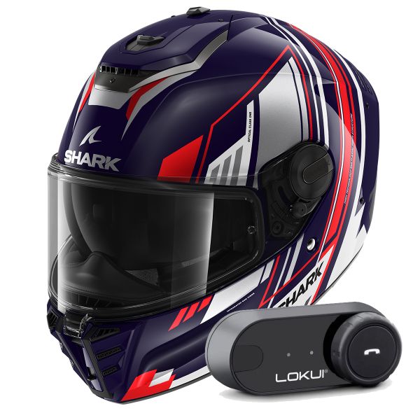 Full Face Shark Spartan RS Byhron BWU + Kit Bluetooth Lokui K30