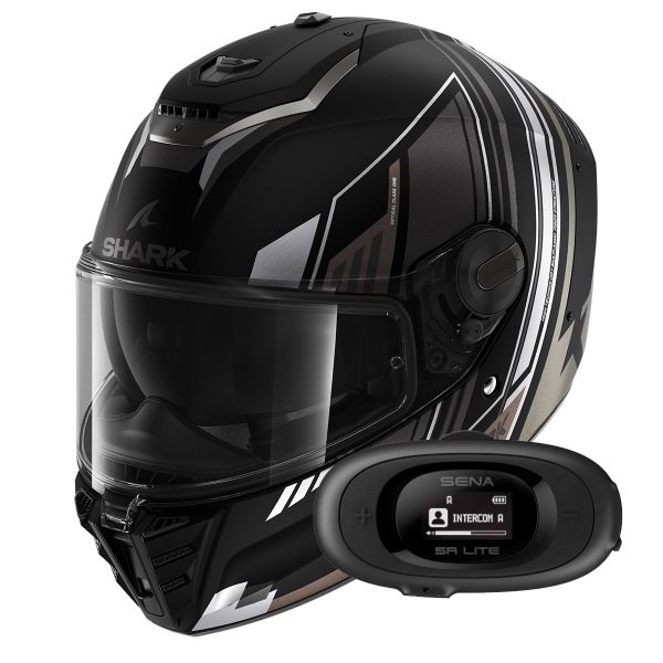 Pack Helmet + Systems Shark Spartan RS Byhron Mat KAU + Kit