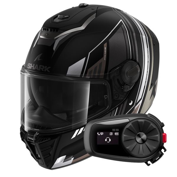 Full Face Shark Spartan RS Byhron Mat KAU + Kit Bluetooth 5S Solo Full Face Shark Spartan RS Byhron Mat KAU + Kit Bluetooth 5S Solo