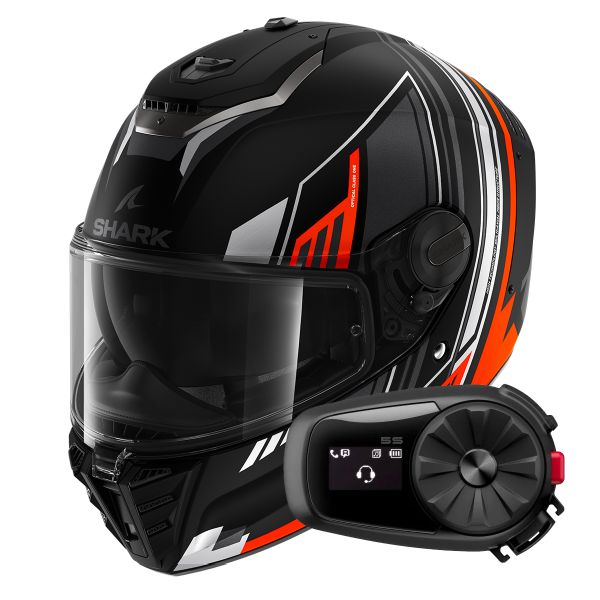 Full Face Shark Spartan RS Byhron Mat KOU + Kit Bluetooth 5S Solo