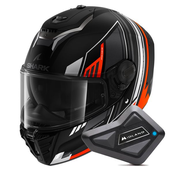 Full Face Shark Spartan RS Byhron Mat KOU + Kit Bluetooth BT Mini