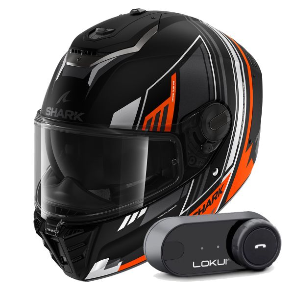 Full Face Shark Spartan RS Byhron Mat KOU + Kit Bluetooth Lokui K30