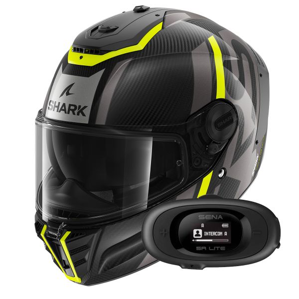 Full Face Shark Spartan RS Carbon Shawn DYA + Kit bluetooth 5R Lite Solo